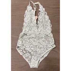 Comin' In HAHt Lace Bodysuit, Something Blue, XS, NWT